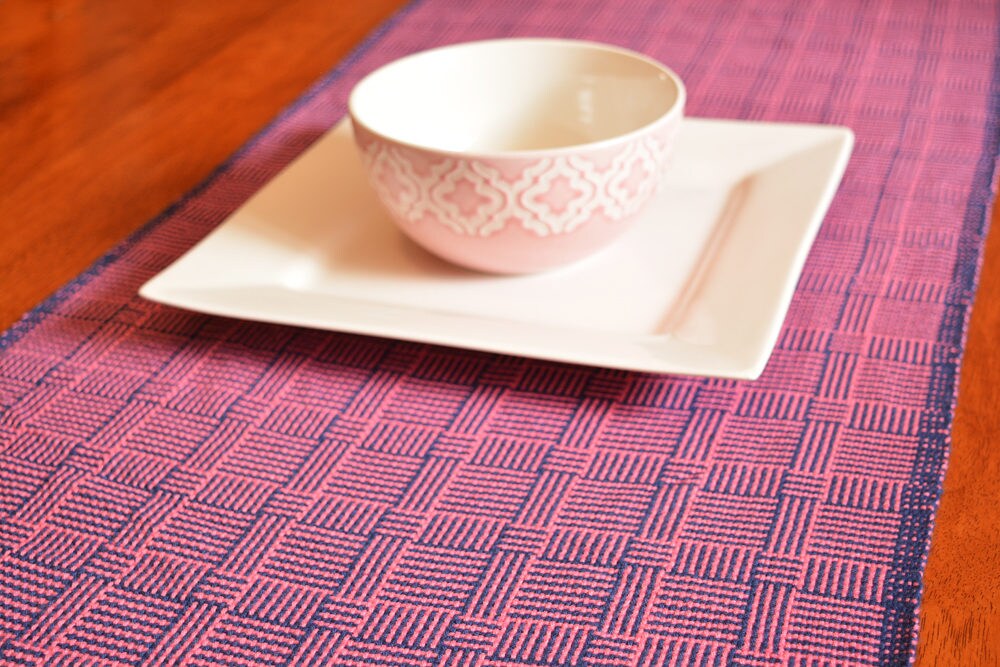 Rigid heddle weaving pattern, Log Cabin Table Runner, PDF digital download, table runner