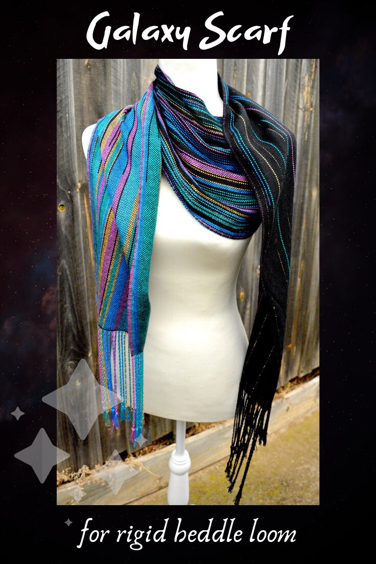 Rigid heddle weaving, Galaxy Scarf, PDF digital download, rigid heddle loom pattern, hand woven scarf