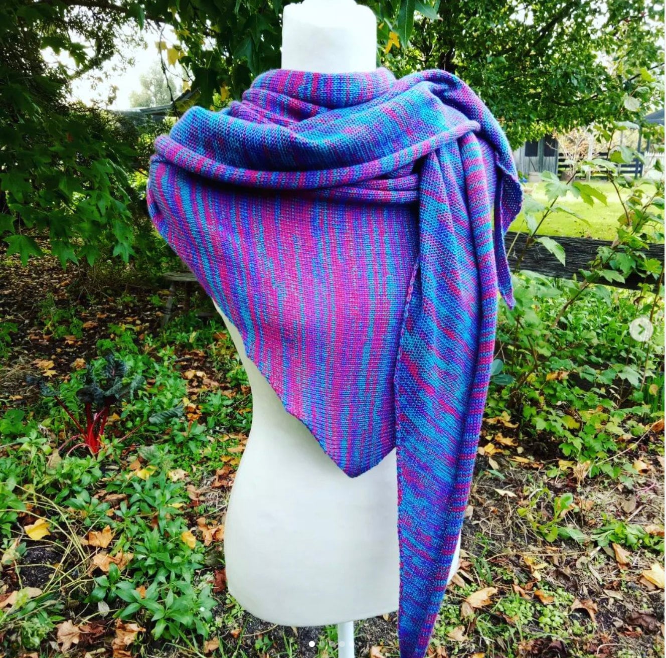 Knitting machine pattern, Triangle Shawl, PDF digital download