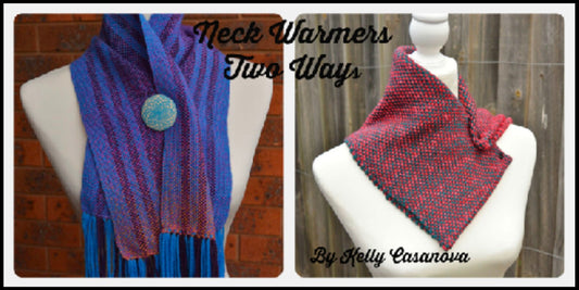 Rigid heddle weaving, Neck Warmers Two Ways, PDF digital download, rigid heddle loom, hand woven neck warmer