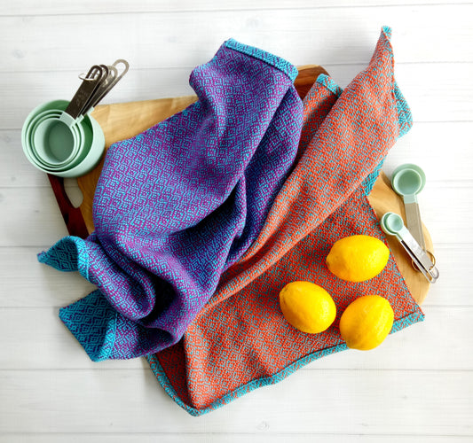 Rigid heddle weaving pattern, Diamond Stripe Towels, PDF pattern digital download, kitchen towels