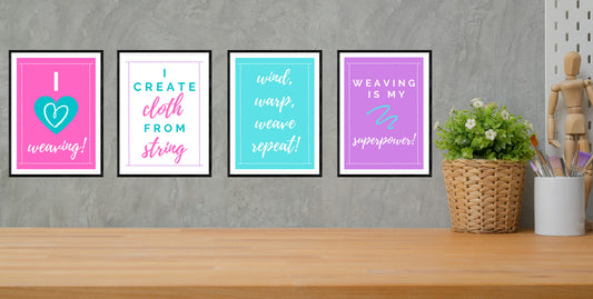 Digital printable wall art, wall quotes, instant download PDF, weaving quotes