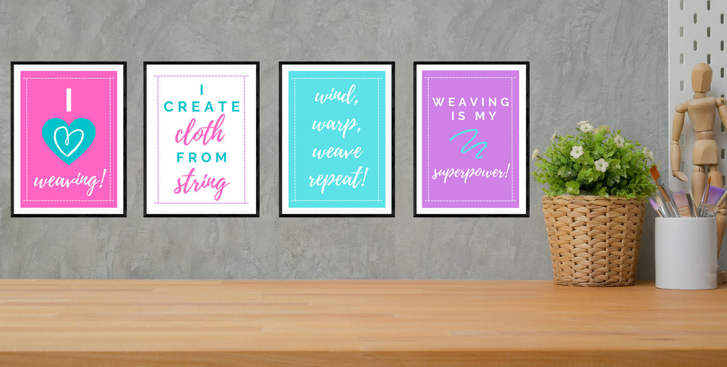 Digital printable wall art, wall quotes, instant download PDF, weaving quotes